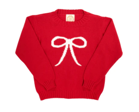 Intarsia Sweater-Red Bow