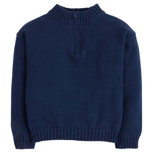 Quarter Zip Sweater-Navy