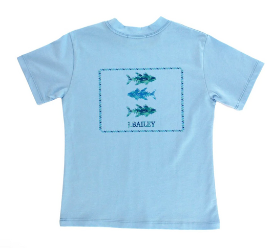 Fish Trio on Bayberry Tee